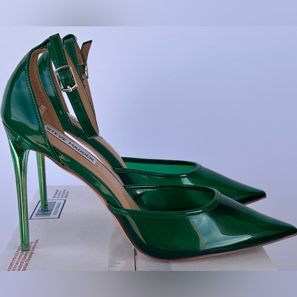 Steve Madden Opar Translucent Emerald Green Stetto Heels Size 8.5M - Picture 8 of 12